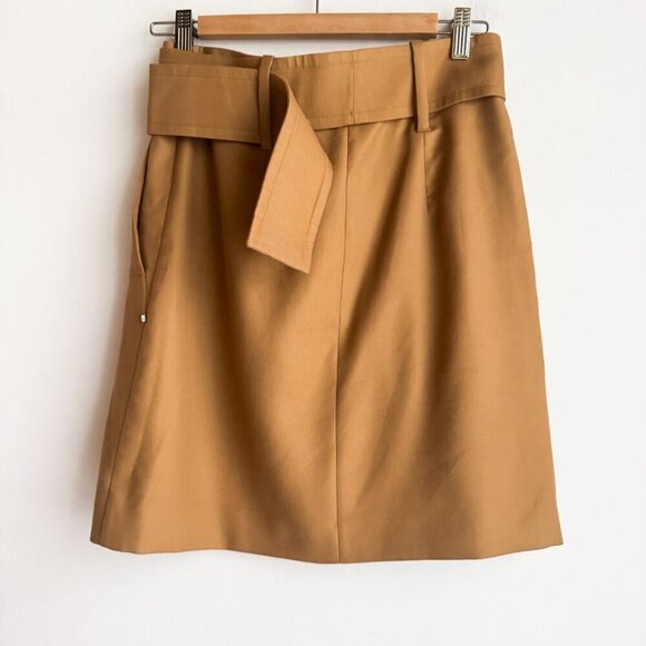 Sportmax Max Mara Short Mini Camel Beige Wide Belt Skirt - Picture 2 of 7